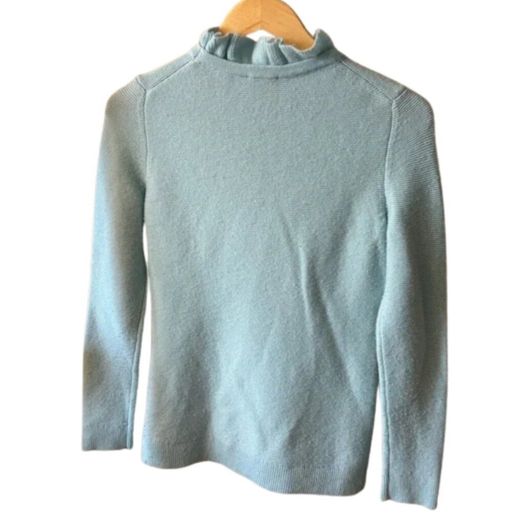 Talbots Light Blue/Teal Ruffled Neck Sweater Small Petite